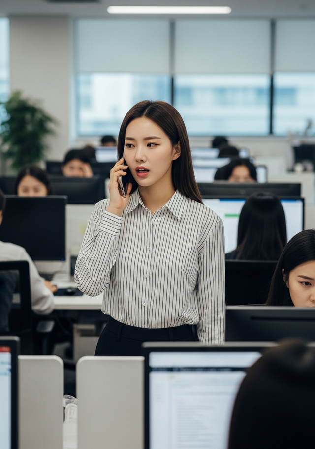 사무실에서 큰 소리로 개인 통화하는 동료