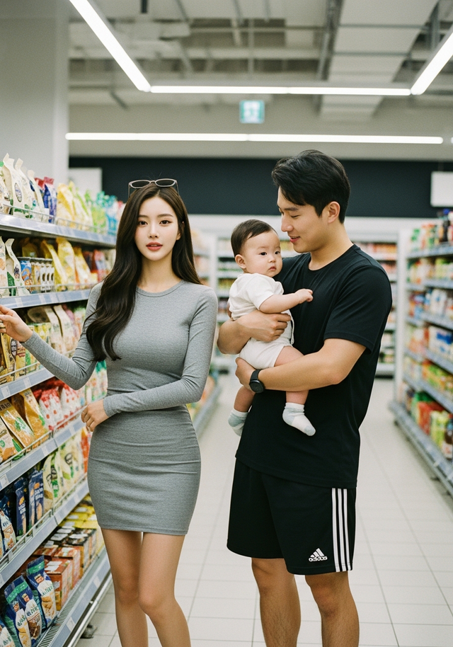 아이 식재료 선택으로 갈등하는 부부