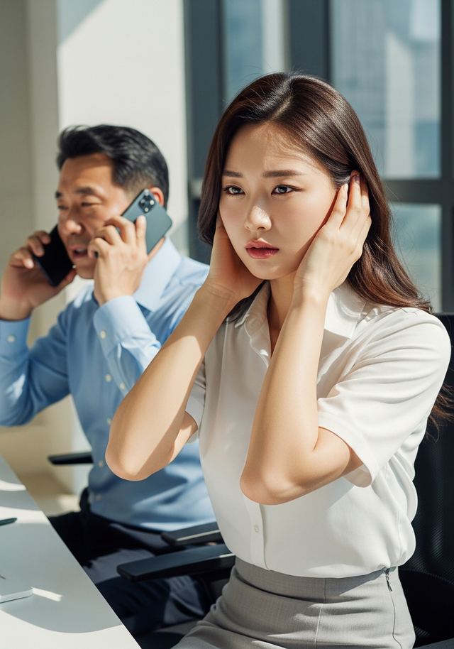 사무실에서 큰 소리로 개인 통화하는 상사