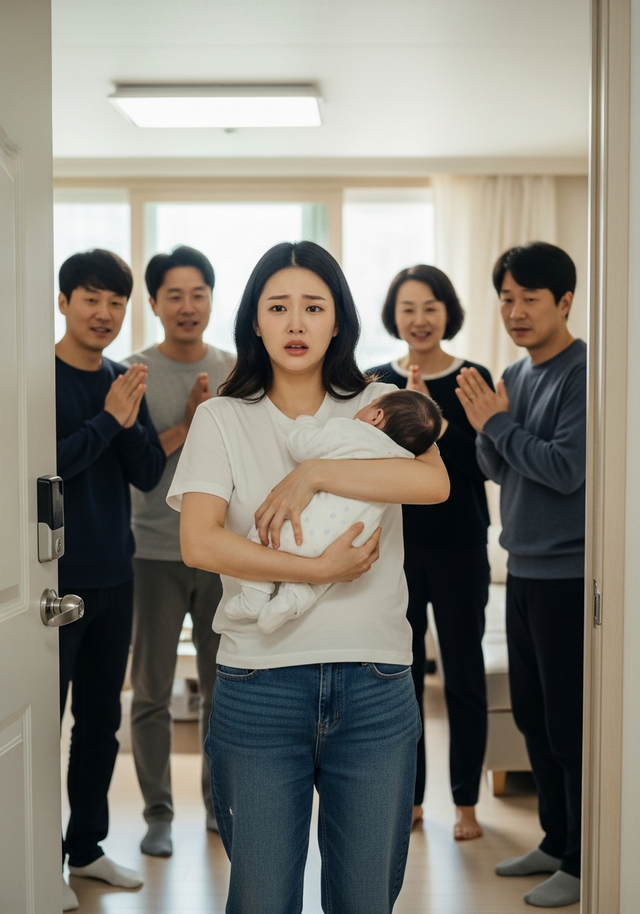 조리원 퇴원 날 집에 모인 시댁 식구들