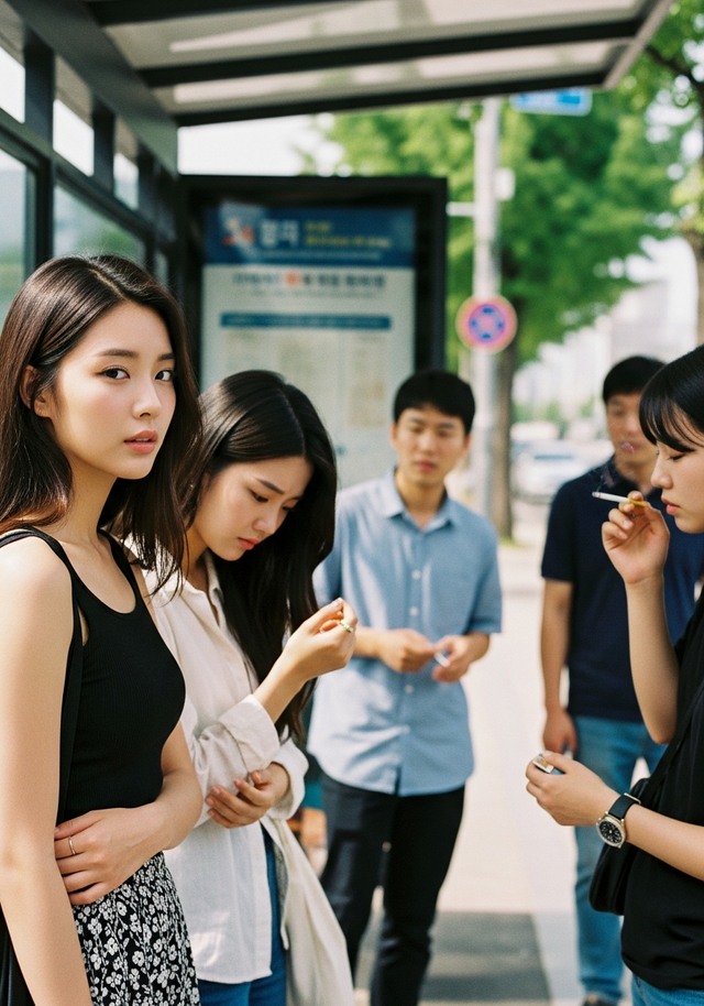 버스 정류장 간접흡연