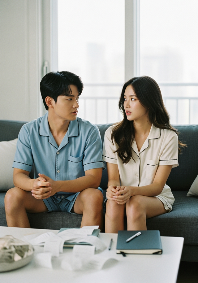 부부가 가계부를 함께 쓰자는 제안에 의견이 달라질 때