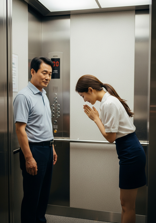 출근길 엘리베이터에서 인사를 외면