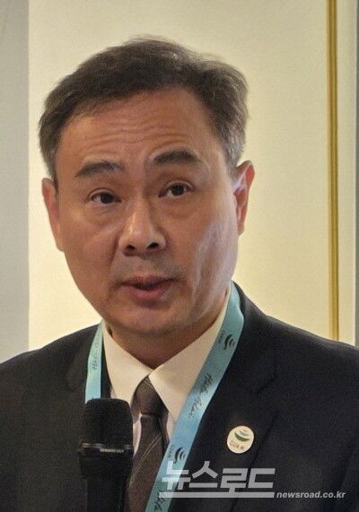 은호상위원장이 '괌 맛 고향으로의 초대' 인사말을 하고 있다. [사진=서진수기자]