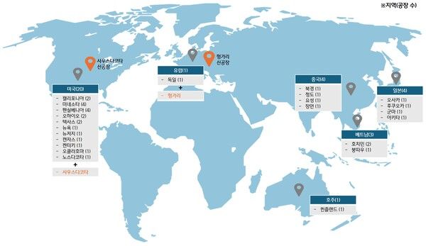 CJ제일제당의 해외 식품 생산시설 현황 [사진=CJ제일제당]
