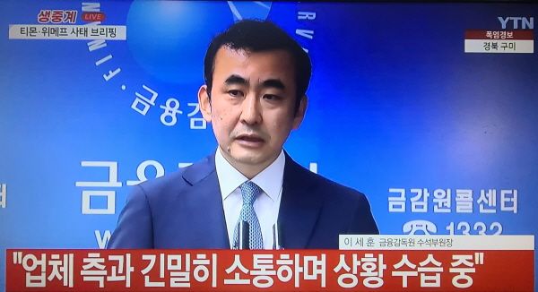 이세훈 금융감독원 수석부원장이 이번 사태와 관련해 긴급 브리핑을 하고 있다. [출처=YTN 화면캡처]
