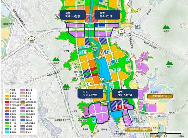 광명시, 경제자유구역 지정 지도/사진=광명시