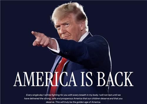 트럼프 취임과 동시에 개편된 미국 백악관 홈페이지/연합뉴스