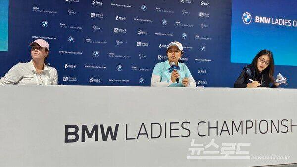 김세영이 공식 인터뷰를 하고 있다./사진=뉴스로드 김영식 기자