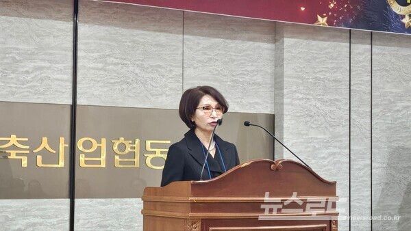 여주시기업인협의회 김순자 회장이 인사말을 하고 있다./사진=뉴스로드 김영식 기자