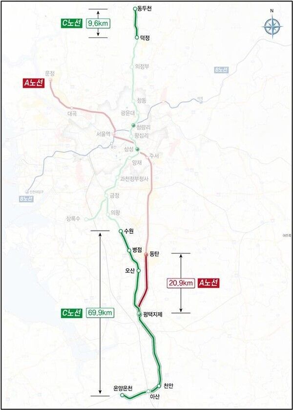 GTX-A노선도/사진=평택시