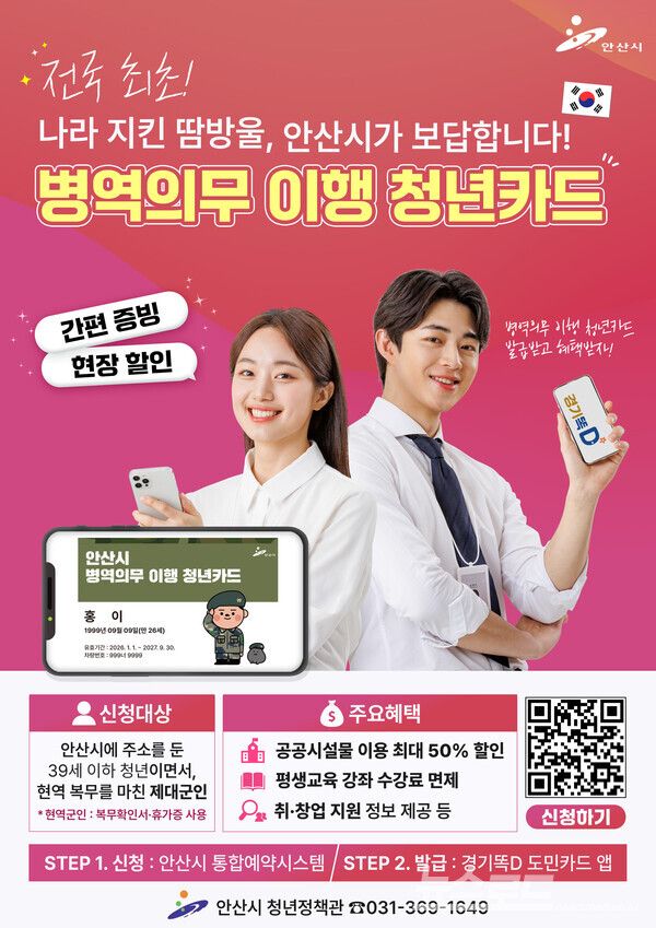 병역의무 이행 청년카드 안내 디지털 홍보자료./사진=안산시