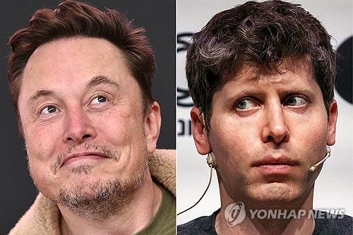 일론 머스크 테슬라 최고경영자와 샘 올트먼 오픈AI 최고경영자/연합뉴스