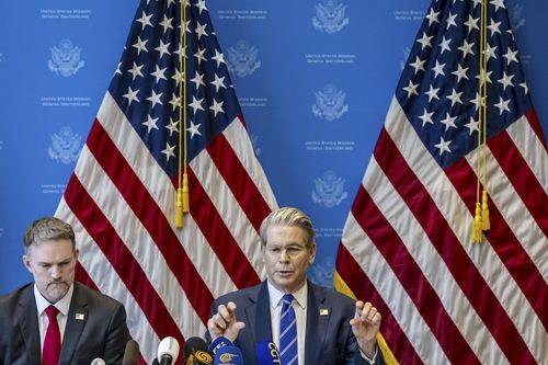 스위스 제네바에서 열린 미중 무역협상 미국 대표단/연합뉴스