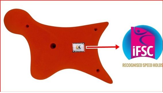 클라임코리아가 인증받은 스피드 전용홀드. 클라임코리아 로고와 함께 라이센스 이미지가 선명하다.