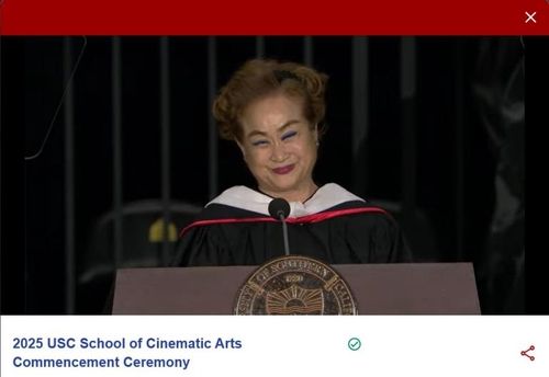 미국 서던캘리포니아대(USC) 졸업식에서 연설한 이미경 CJ그룹 부회장/연합뉴스