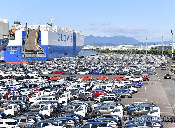 현대차 울산공장 수출선적 부두/연합뉴스