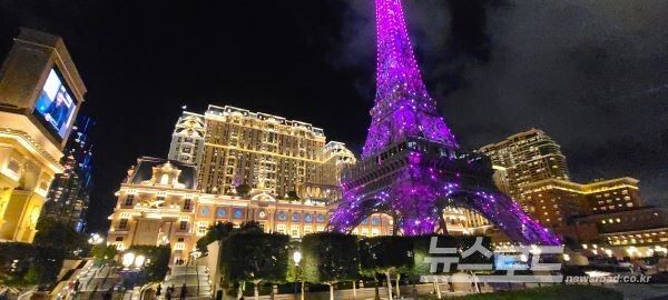 마카오시내 파리지엔느 야경 [사진=서진수기자]