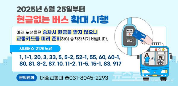 안양시 현금없는 버스 운영 홍보물/사진=안양시