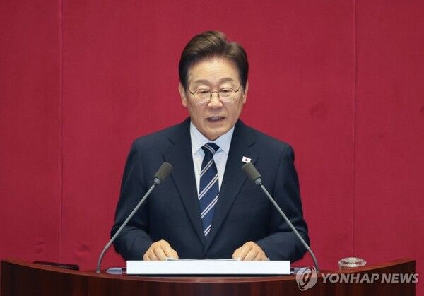 이재명 대통령이 26일 국회 본회의장에서 시정연설을 하는 모습 [사진=연합뉴스]