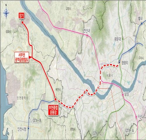 서부권 광역급행철도 노선(예타 검토안)/연합뉴스