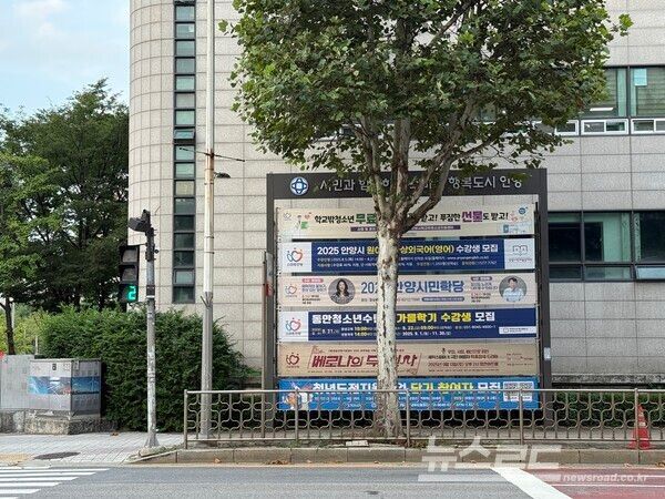 관내 현수막 지정게시대 모습/사진=안양시