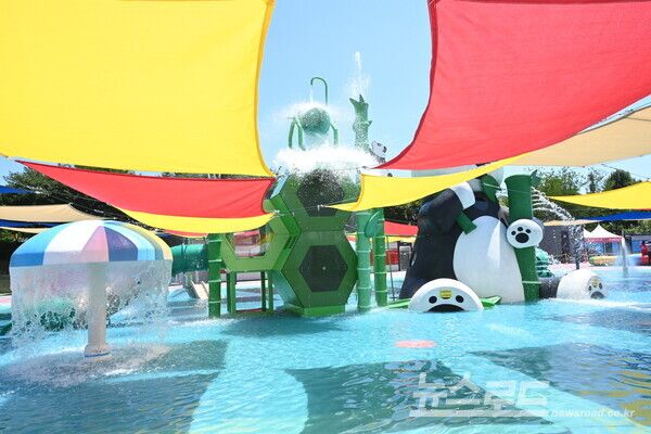 오학물놀이장에 그늘막이 설치 된 모습/사진=여주도시공사