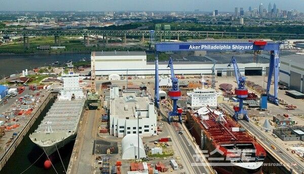 한화오션이&nbsp; 인수한 미국 필리조선소 모습 [사진=한화오션]