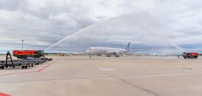 워터 살루트 행사. [사진=동보항공]