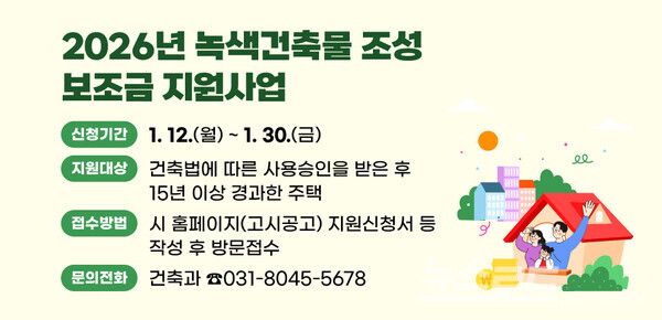 녹색건축물 조성 보조금 지원사업 배너/사진=안양시