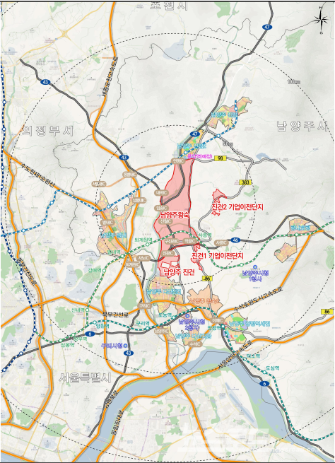 왕숙지구 및 기업이전단지 위치도./사진=경기주택도시공사