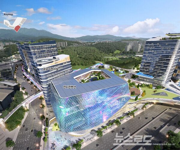 백현마이스 도시개발사업 전시컨벤션과 공공지원시설 조감도./사진=성남시