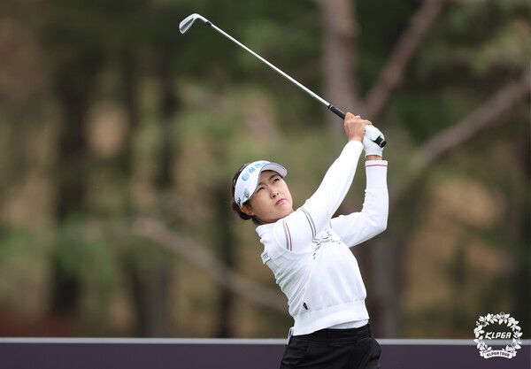 김민주 iM 금융오픈 2R 13번홀 티샷 (사진 KLPGA)