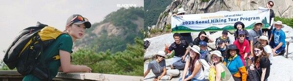 (좌측) MZ세대 등산애호가의 모습 (우측) 북한산을 찾은 외국인들