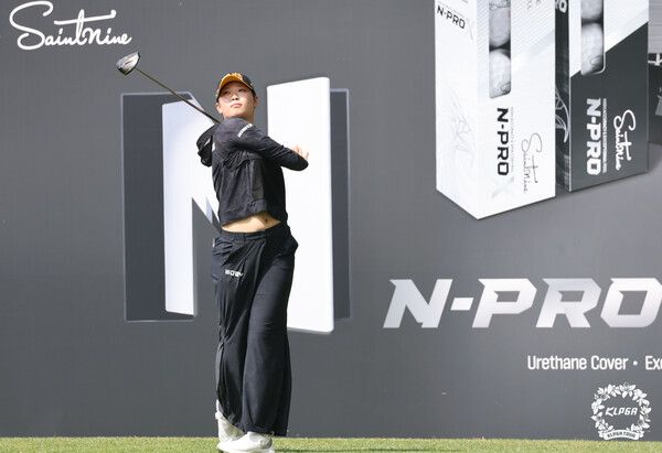 방신실 넥센세인트나인 Masters 2026 2R 8번홀 티샷 (사진 KLPGA)