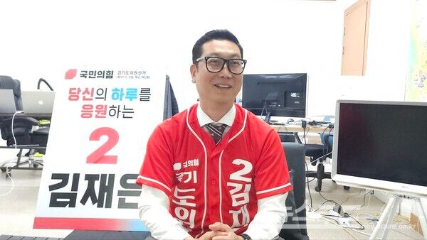 김재은 경기도의회 예비후보가 인터뷰를 하고 있다./사진=뉴스로드 김영식 기자