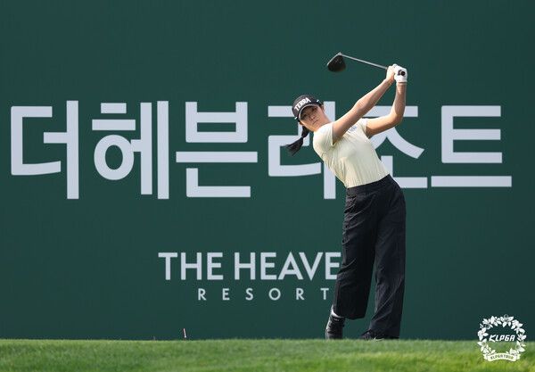 김민별 인카금융더헤븐 마스터즈 1R 11번홀 티샷 (사진제공 KLPGA)
