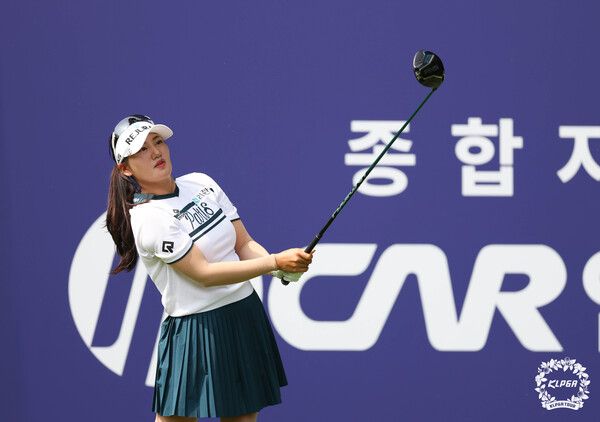 노승희 인카금융더헤븐 마스터즈 1R 14번홀 티샷(사진 KLPGA)
