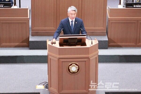 장철규 더불어민주당 원내대표 의원이 5분 자유발언을 하고 있다./사진=뉴스로드 김영식 기자