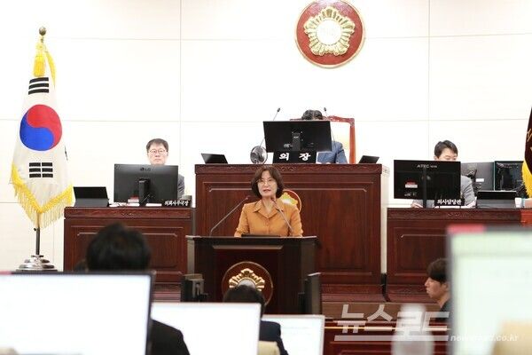 배현경 의원이 기획행정위원장 당선 소감을 말하고 있다./사진=뉴스로드 김영식 기자