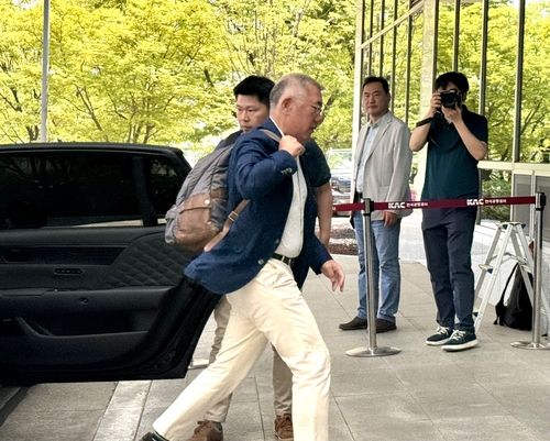 인도·베트남 경제사절단 동행 위해 출국하는 정의선 현대차그룹 회장/연합뉴스