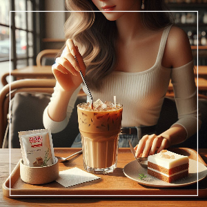 스테비아 알룰로스를 넣은 아이스커피