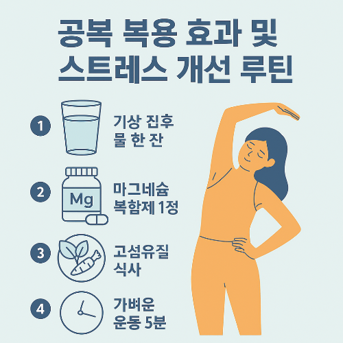 공복 복용 효과 및 스트레스 개선 루틴 이미지