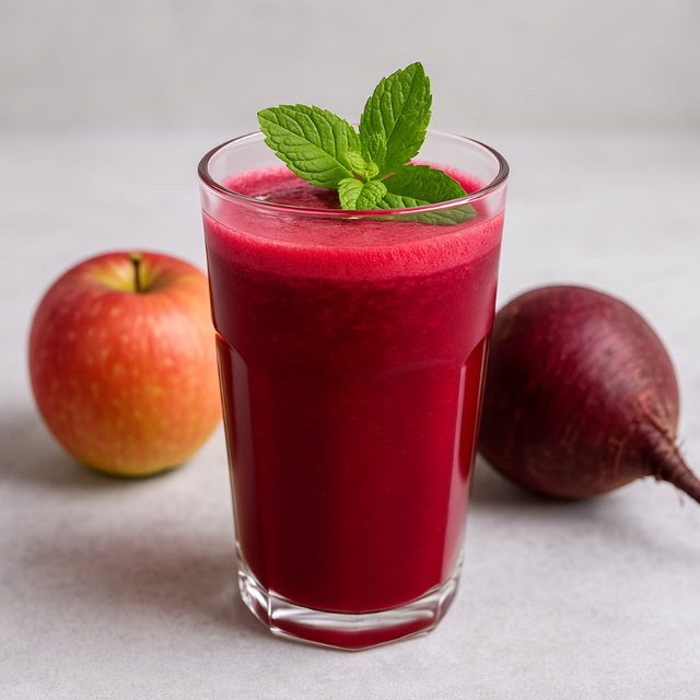비트 사과 민트 주스 컵