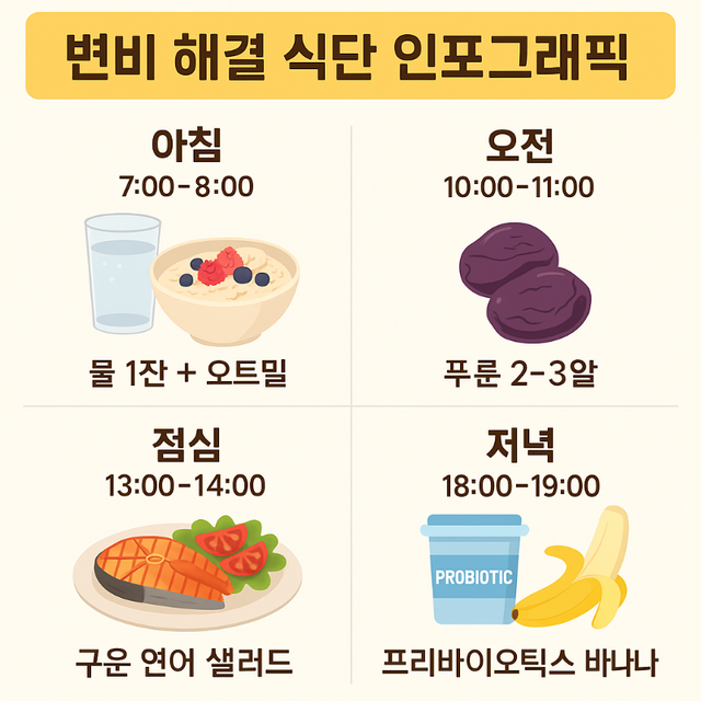 변비 해결 식단 인포그래픽 이미지