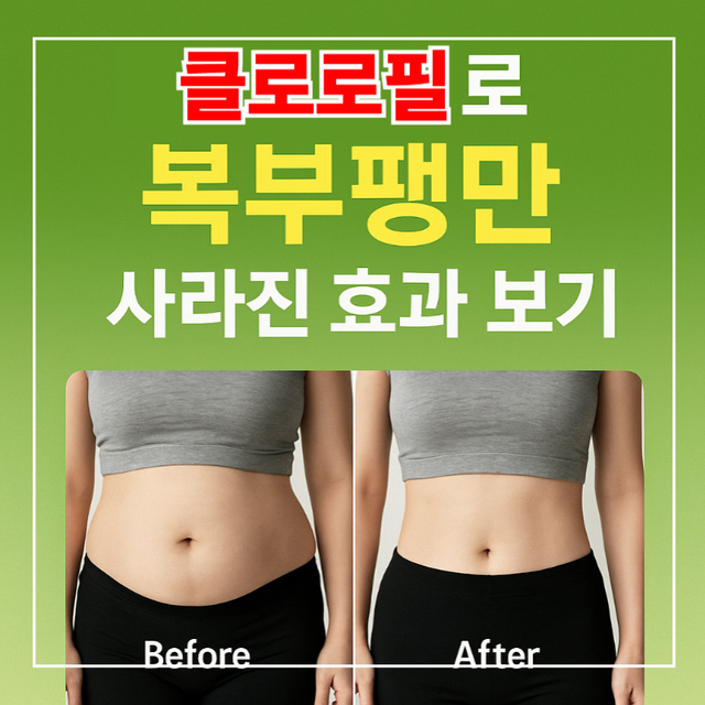 클로로필 복용 전후 복부 팽만 효과 이미지 썸네일