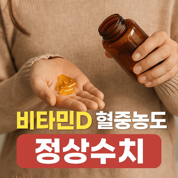 비타민D 혈중농도 정상수치 보충제 이미지