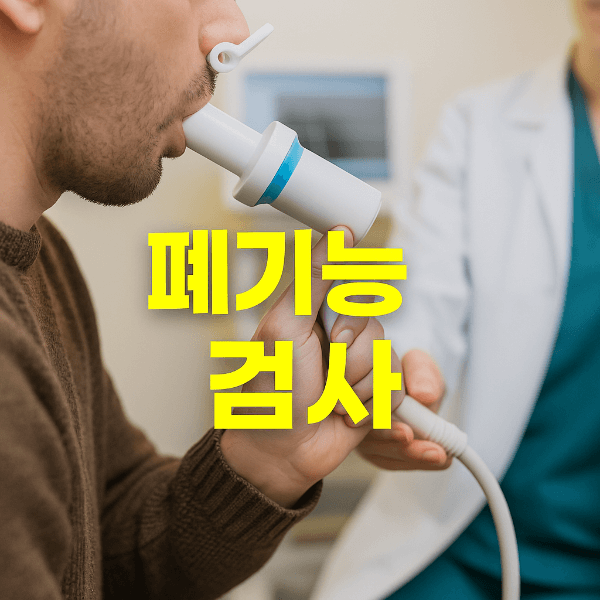 폐기능 검사 스피로미터 검사 장면