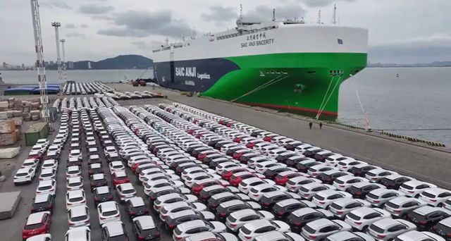 선적중인 중국산 수출차량