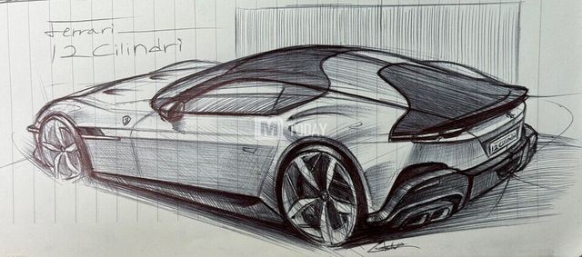 페라리 '12실린드리' 스케치 (출처 : M투데이 최태인 기자)